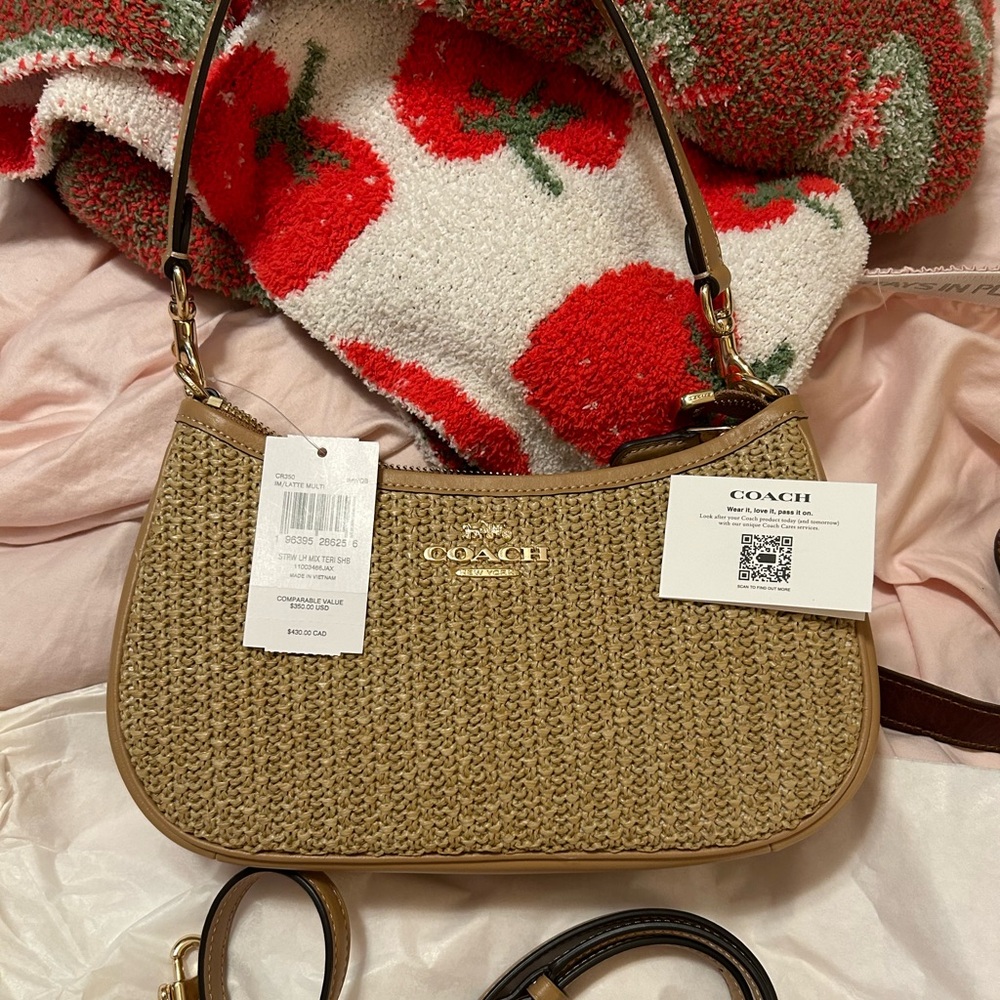 Coach Straw Teri Shoulder Bag